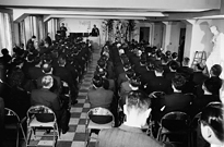 Ishibashi Shojiro during his address at the completion ceremony (museum lecture hall)